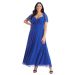 Scarlett & Jo Kemi Royal Blue Wrap Bodice Maxi Dress
