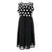 Lipsy Scoop Neck Petal Floaty Black Chiffon Dress