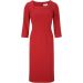 Viyella Dark Red Square Neck 3/4 Sleeve Ponte Dress. Size 10
