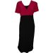 Viyella Dark Pink & Black Mock Wrap Stretch Jersey Dress. Size 16