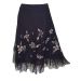 Wallis Black Embroidered A-Line Skirt