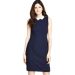 Definitions Smart Navy Crepe Contrast Collar Shift Dress. Size 18
