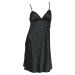 JOHN LEWIS Plunging V-neckline Black Polka Dot Satin Nightdress