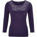 Viyella Petite Purple Sequin Trim Jersey Top. Size: Large