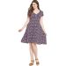 So Fabulous Star Print V-Neck Vintage Style Tea Dress. Size 16