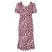 Eastex Scoop Neck Short Sleeve Ikat Print Lined Jersey Dress