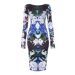 Lipsy Floral Long Sleeve Bodycon Midi Dress