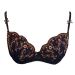 BHS Black With Gold & Copper Embroidery Padded Underwired Bra