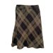 M&S Beige & Black Tartan Check Elasticated Waist A-Line Skirt