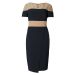 M&S Dark Navy & Camel Colour Block Wrap Shift Dress