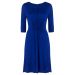Jigsaw Round Neck Gathered Front Three-Quarter Sleeve Dress