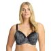 Elomi Tricia Black Scribble Underwired Bra. Size 44FF