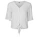 VERO MODA Ella Creamy White Crepe Tie Front Top. Size XS / UK 8