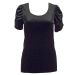 M&S Black Lightweight Stretch Velvet Velour Top