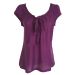 John Lewis Purple Short Sleeve Tie Front Blouse