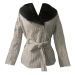 Dorothy Perkins Faux Fur Collar Multi Check Zipped Front Belted Jacket