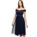 COAST Navy Bardot Off-The-Shoulder Tulle Skirt Dress