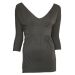Jane Norman Black Plunging V-Neck 3/4 Sleeve Tunic Top