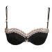 M&S Black Polka Dot Lace Trim Padded Underwired Balcony Bra