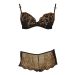 BHS Black Embroidered Underwired Bra & French Knicker Set