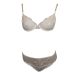 BHS Ivory & Sparkly Pink Underwired Padded Bra & Knicker Set