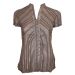 NEXT Grey & Silver Thread Smart Short Sleeve Fitted Blouse. Sizes 8.