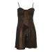Jane Norman Shimmering Bronze Fold-Over Bodice Strappy Dress