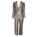 Jane Norman 2 Piece Grey Linen-Blend Trouser Suit