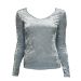M&S Silver Crushed Velvet Long Sleeve Top