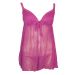 Sorbet Purple Chiffon & Lace Babydoll Nightie & Thong Set
