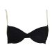 Lepel Black Unpadded Underwired Bikini Top