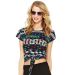 South Scoop Neck Abstract Print Tie Top