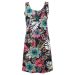 Scoop Neck Floral Print Drawstring Waist Dress