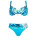Naturana Blue Animal Underwired High Leg Bikini Set - Style 72483 - Size 10 / 32B