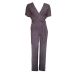 River Island Purple Cross-Over Bodice Wide Leg Jumpsuit