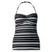 M&S Black & White Stripe Halterneck / Strapless Tankini Top