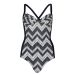 M&S Monochrome Chevron Zig Zag Print Multiway Tummy Control Swimsuit