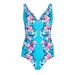 M&S Blue Multi Floral Tummy Control Swimsuit