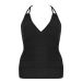 M&S Black V-Neck Plunge Twin Strap Tankini Top. Size 12