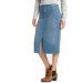 M&S Per Una Front Split Stretch Blue Denim Skirt