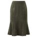 Viyella Petite Khaki Green Corduroy Cord Fit and Flare A-Line Skirt. Size 14