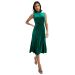 WAREHOUSE High Neck Velvet Midi Dress