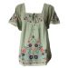 Warehouse Square Neck Sage Green Smock Tunic Top