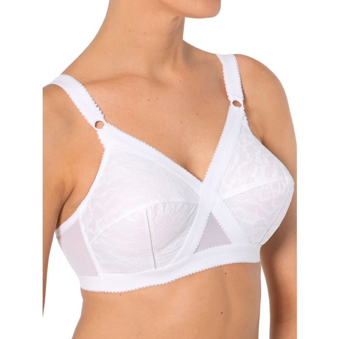 M&S BOUTIQUE HEART EMBROIDERY WHITE NON-WIRED LACE BRALET BRALETTE