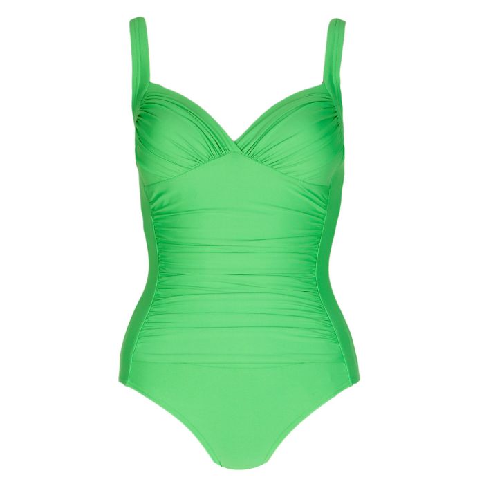 M&S Womens Tummy Control Padded Plunge Swimsuit - 16REG - Green