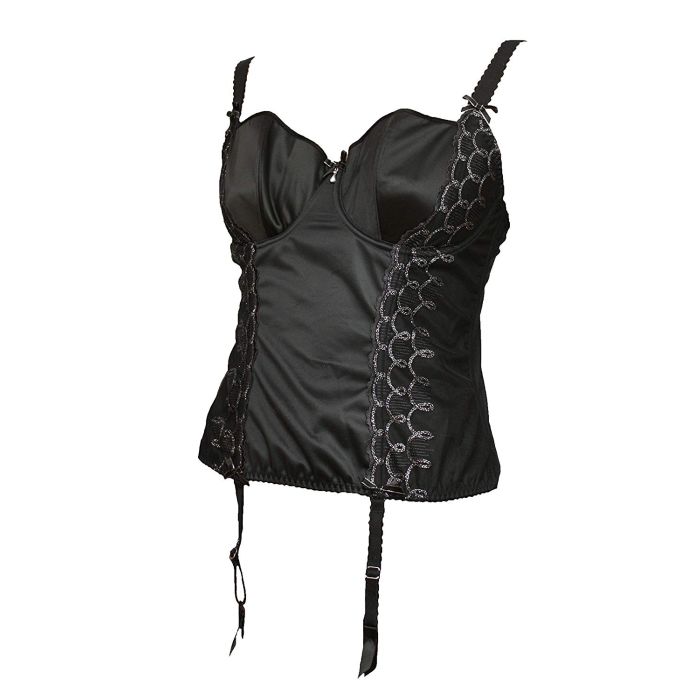 Bravissimo Moonlight in Paris Black Satin Basque