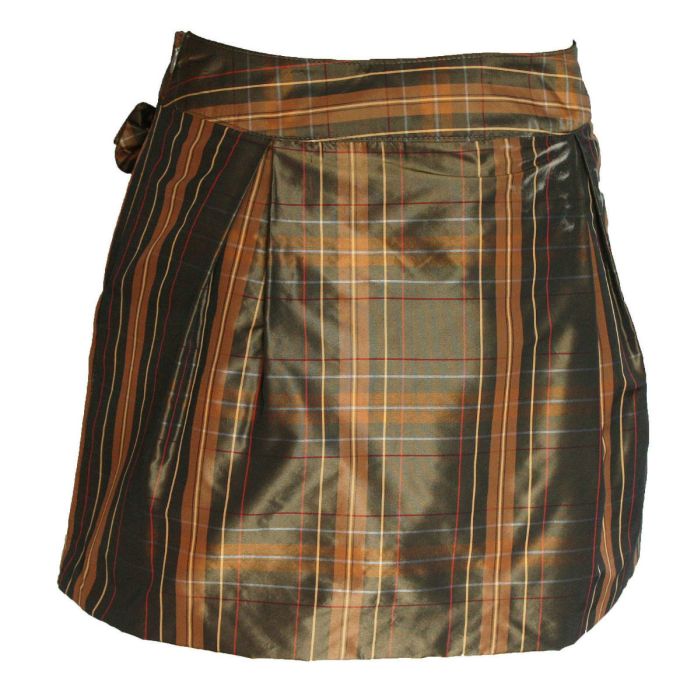River Island Tartan Check Lined Mini Skirt with Bow