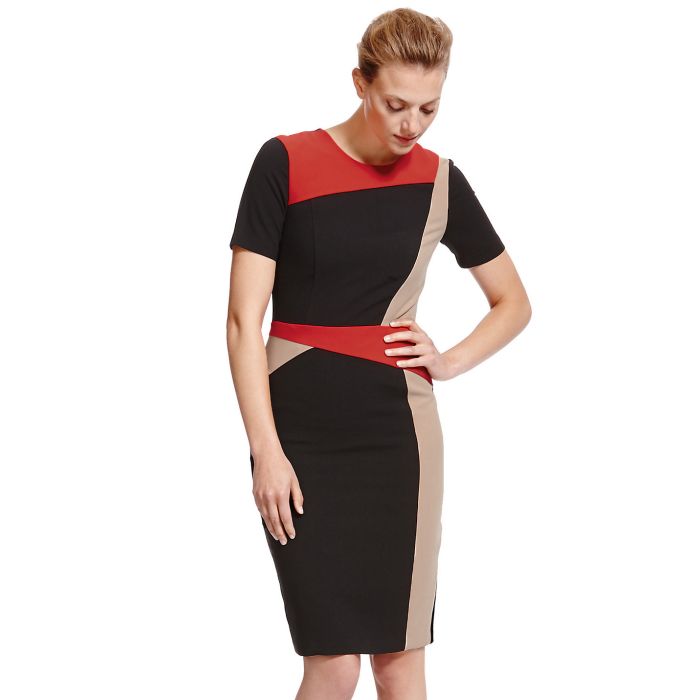 M S Angled Colour Block Shift Dress