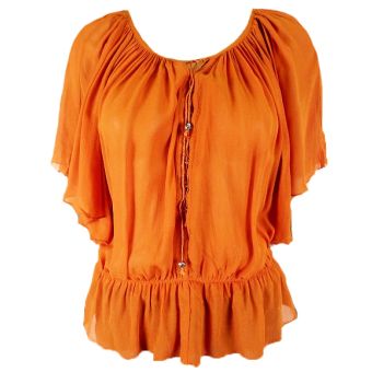 Next Orange Angel Sleeve Chiffon Blouse. Size 6