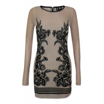 Topshop Flocked Velvet Mini Dress